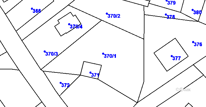 Parcela st. 370/1 v KÚ Lhotka u Hořovic, Katastrální mapa