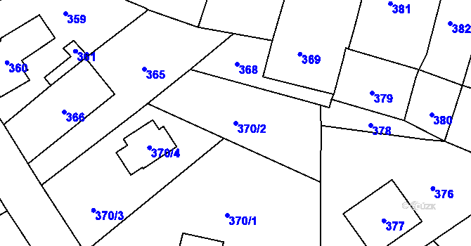 Parcela st. 370/2 v KÚ Lhotka u Hořovic, Katastrální mapa