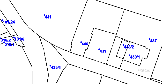 Parcela st. 440 v KÚ Lhotka u Hořovic, Katastrální mapa