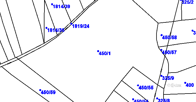 Parcela st. 450/1 v KÚ Lhotka u Hořovic, Katastrální mapa