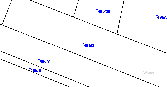 Parcela st. 495/2 v KÚ Lhotka u Hořovic, Katastrální mapa