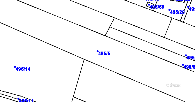 Parcela st. 495/5 v KÚ Lhotka u Hořovic, Katastrální mapa