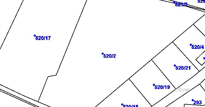 Parcela st. 520/2 v KÚ Lhotka u Hořovic, Katastrální mapa
