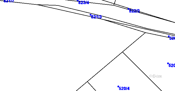 Parcela st. 520/3 v KÚ Lhotka u Hořovic, Katastrální mapa