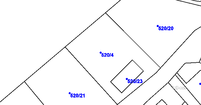 Parcela st. 520/4 v KÚ Lhotka u Hořovic, Katastrální mapa