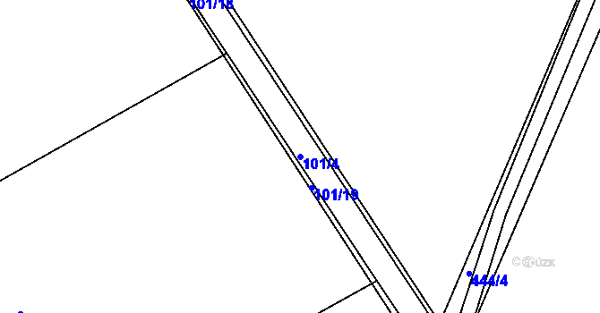 Parcela st. 101/4 v KÚ Lhotka u Hořovic, Katastrální mapa