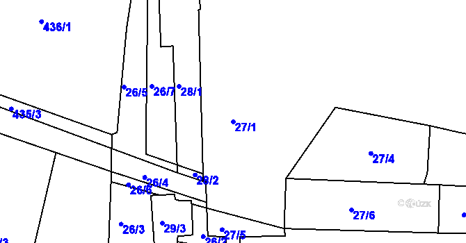 Parcela st. 27/1 v KÚ Lhotka u Hořovic, Katastrální mapa