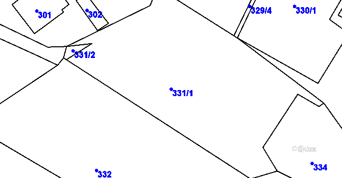 Parcela st. 331/1 v KÚ Lhotka u Hořovic, Katastrální mapa