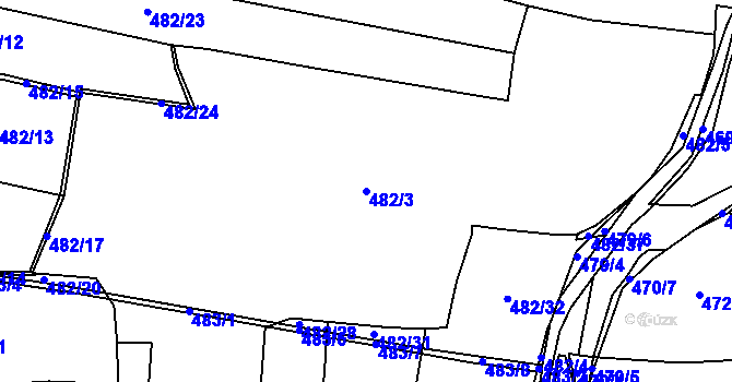 Parcela st. 482/3 v KÚ Lhotka u Hořovic, Katastrální mapa