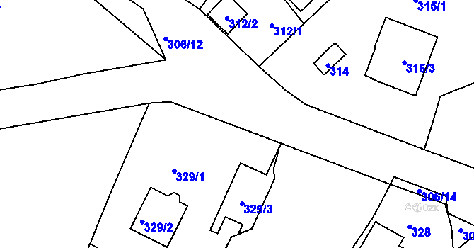 Parcela st. 306/11 v KÚ Lhotka u Hořovic, Katastrální mapa