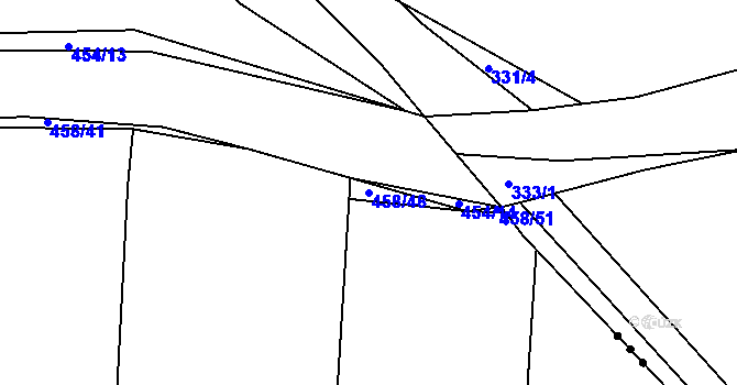 Parcela st. 458/48 v KÚ Lhotka u Hořovic, Katastrální mapa
