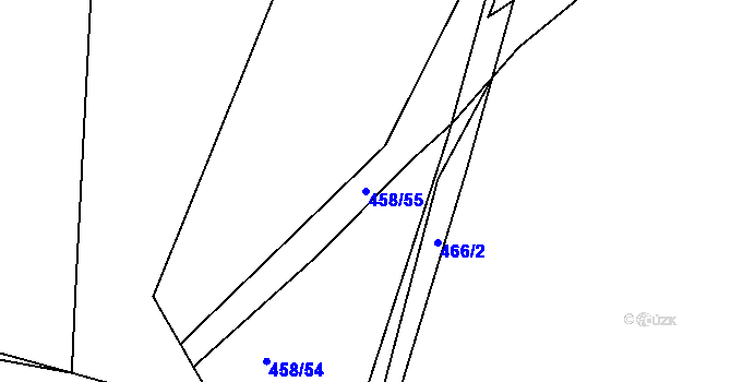 Parcela st. 458/55 v KÚ Lhotka u Hořovic, Katastrální mapa