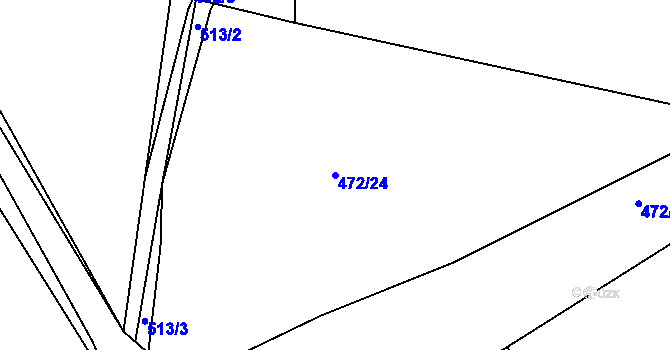 Parcela st. 472/24 v KÚ Lhotka u Hořovic, Katastrální mapa