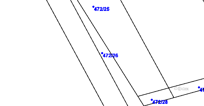Parcela st. 472/26 v KÚ Lhotka u Hořovic, Katastrální mapa