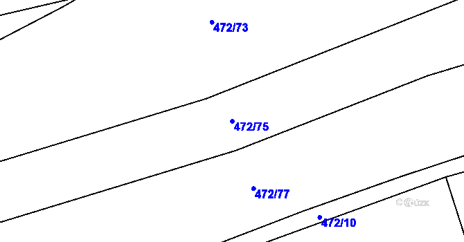 Parcela st. 472/75 v KÚ Lhotka u Hořovic, Katastrální mapa