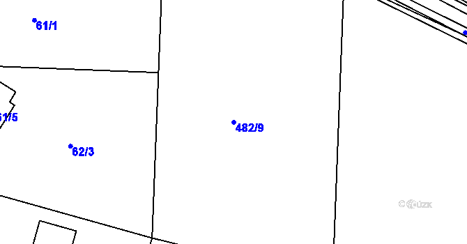 Parcela st. 482/9 v KÚ Lhotka u Hořovic, Katastrální mapa