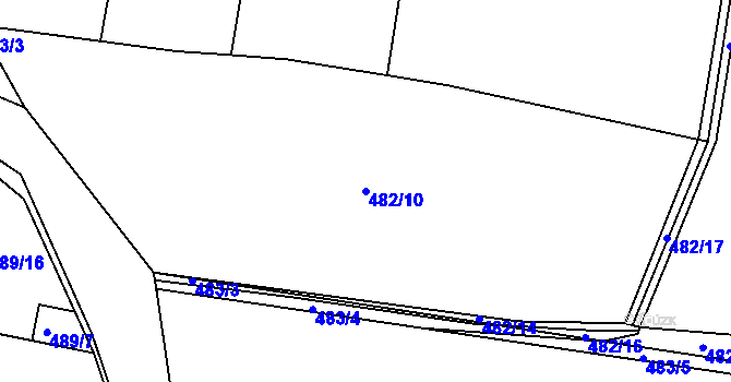 Parcela st. 482/10 v KÚ Lhotka u Hořovic, Katastrální mapa