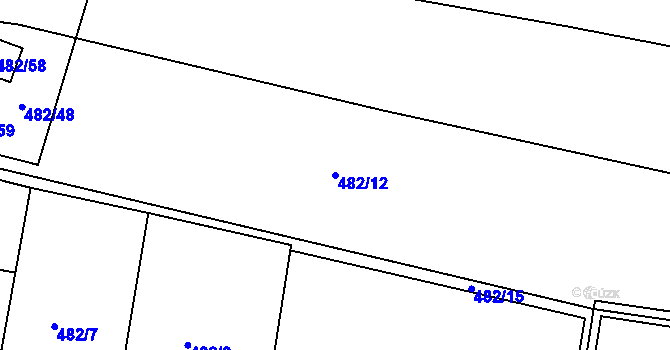 Parcela st. 482/12 v KÚ Lhotka u Hořovic, Katastrální mapa