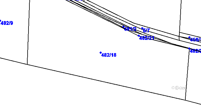 Parcela st. 482/18 v KÚ Lhotka u Hořovic, Katastrální mapa