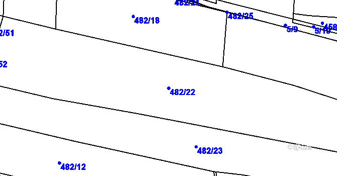 Parcela st. 482/22 v KÚ Lhotka u Hořovic, Katastrální mapa