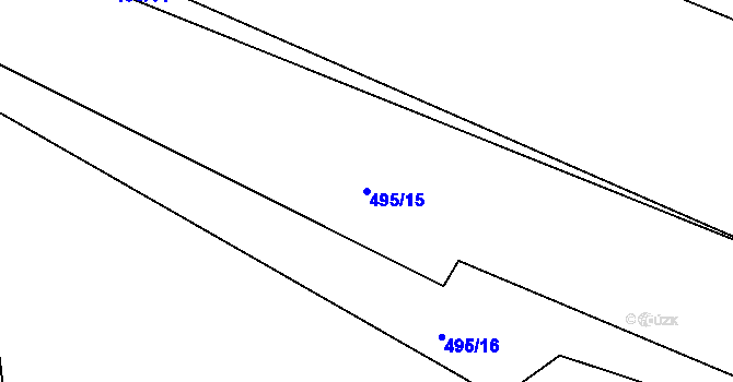 Parcela st. 495/15 v KÚ Lhotka u Hořovic, Katastrální mapa