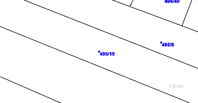Parcela st. 495/19 v KÚ Lhotka u Hořovic, Katastrální mapa