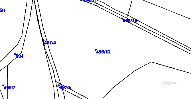 Parcela st. 496/12 v KÚ Lhotka u Hořovic, Katastrální mapa