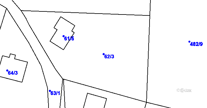 Parcela st. 62/3 v KÚ Lhotka u Hořovic, Katastrální mapa
