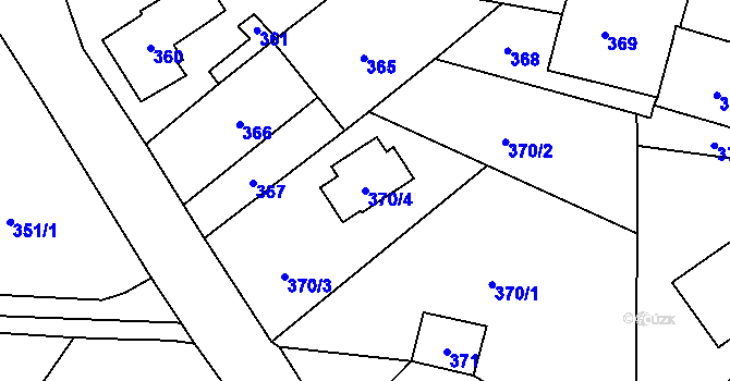 Parcela st. 370/4 v KÚ Lhotka u Hořovic, Katastrální mapa