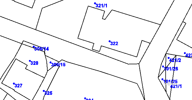 Parcela st. 306/16 v KÚ Lhotka u Hořovic, Katastrální mapa