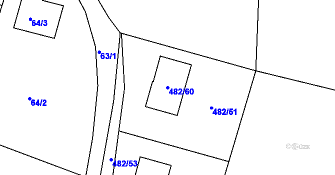 Parcela st. 482/60 v KÚ Lhotka u Hořovic, Katastrální mapa