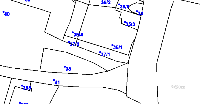 Parcela st. 37/1 v KÚ Lhotka u Hořovic, Katastrální mapa