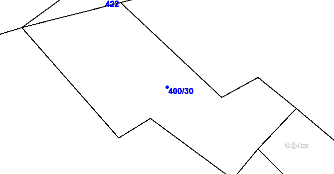 Parcela st. 400/30 v KÚ Lhotka u Mělníka, Katastrální mapa