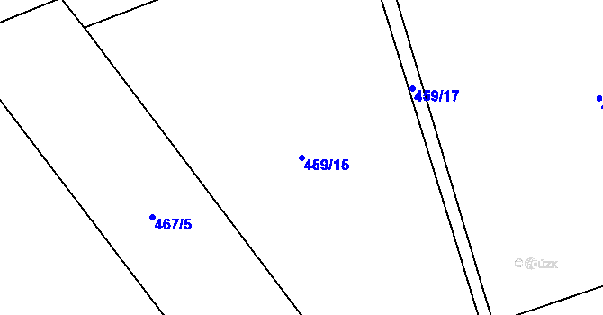 Parcela st. 459/15 v KÚ Lhotka u Mělníka, Katastrální mapa