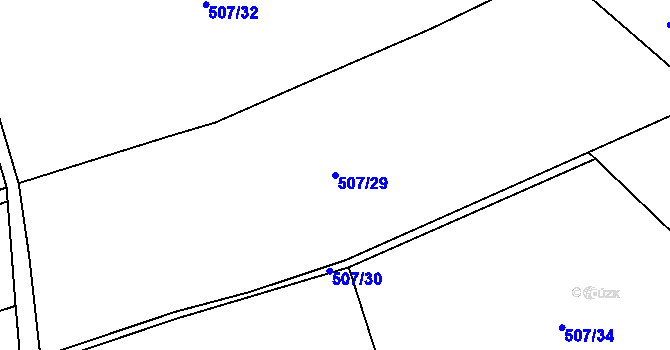 Parcela st. 507/29 v KÚ Lhotka u Mělníka, Katastrální mapa