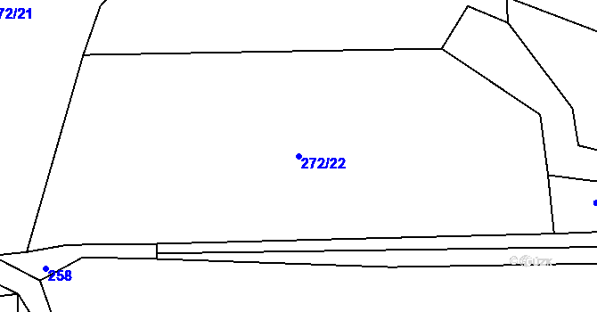 Parcela st. 272/22 v KÚ Lhotka u Mělníka, Katastrální mapa