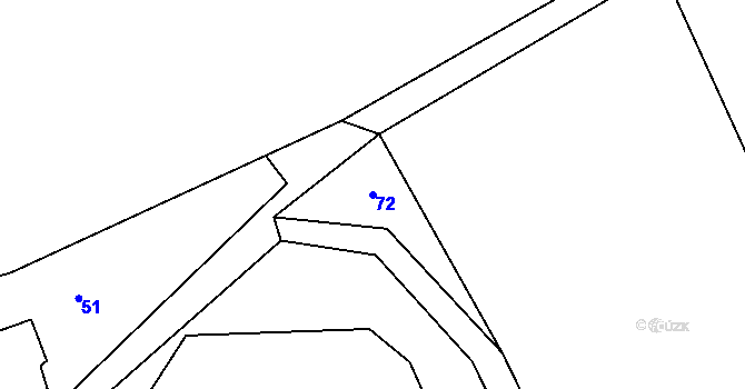 Parcela st. 72 v KÚ Lhotka u Humpolce, Katastrální mapa