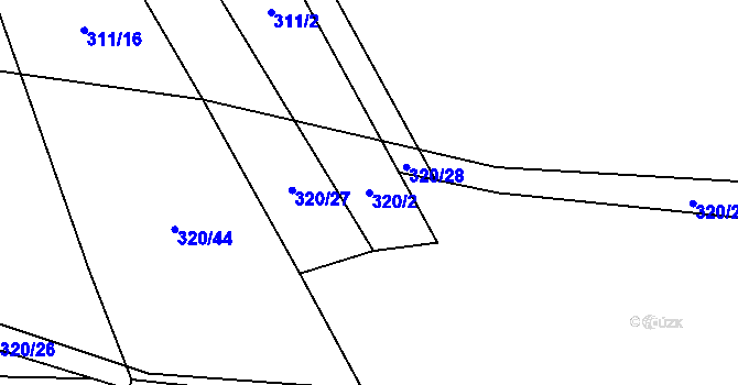 Parcela st. 320/2 v KÚ Lhotka u Humpolce, Katastrální mapa