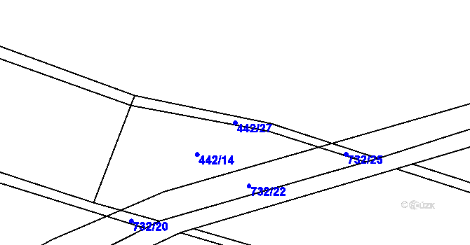 Parcela st. 442/27 v KÚ Lhotka u Humpolce, Katastrální mapa