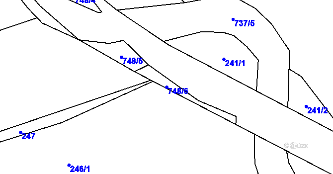 Parcela st. 748/6 v KÚ Lhotka u Humpolce, Katastrální mapa