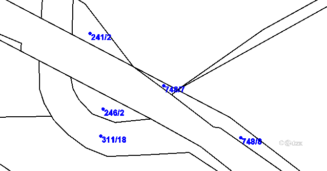 Parcela st. 748/7 v KÚ Lhotka u Humpolce, Katastrální mapa