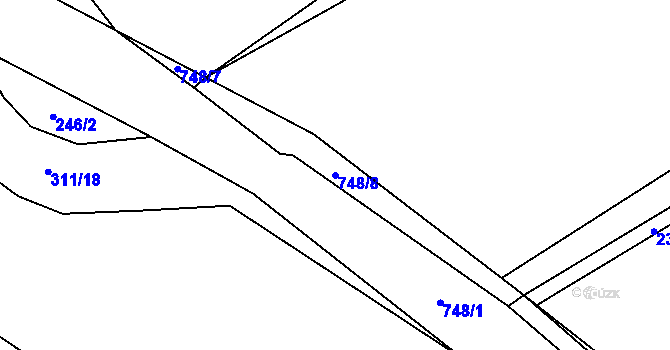 Parcela st. 748/8 v KÚ Lhotka u Humpolce, Katastrální mapa
