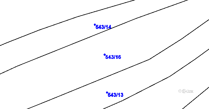Parcela st. 543/16 v KÚ Lhotka u Radnic, Katastrální mapa