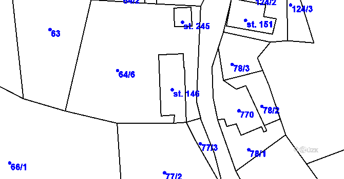 Parcela st. 146 v KÚ Lhotka u České Třebové, Katastrální mapa