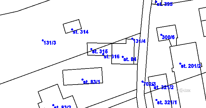 Parcela st. 316 v KÚ Lhotka u České Třebové, Katastrální mapa