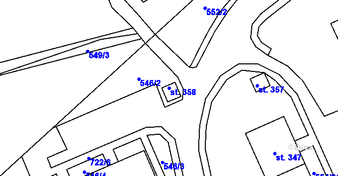 Parcela st. 358 v KÚ Lhotka u České Třebové, Katastrální mapa