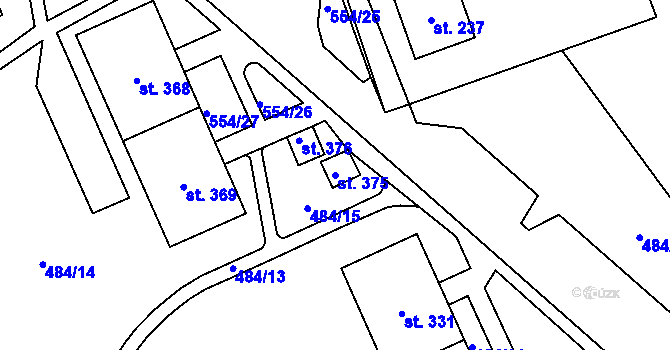 Parcela st. 375 v KÚ Lhotka u České Třebové, Katastrální mapa