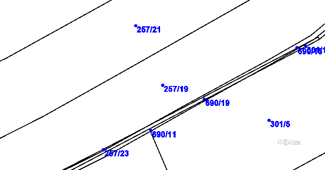 Parcela st. 257/19 v KÚ Lhotka u České Třebové, Katastrální mapa