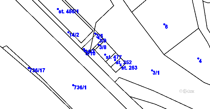 Parcela st. 477 v KÚ Lhotka u České Třebové, Katastrální mapa
