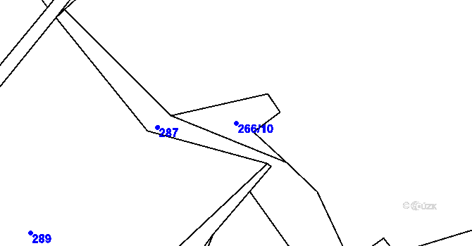 Parcela st. 266/10 v KÚ Lhotka u Mrákotína, Katastrální mapa